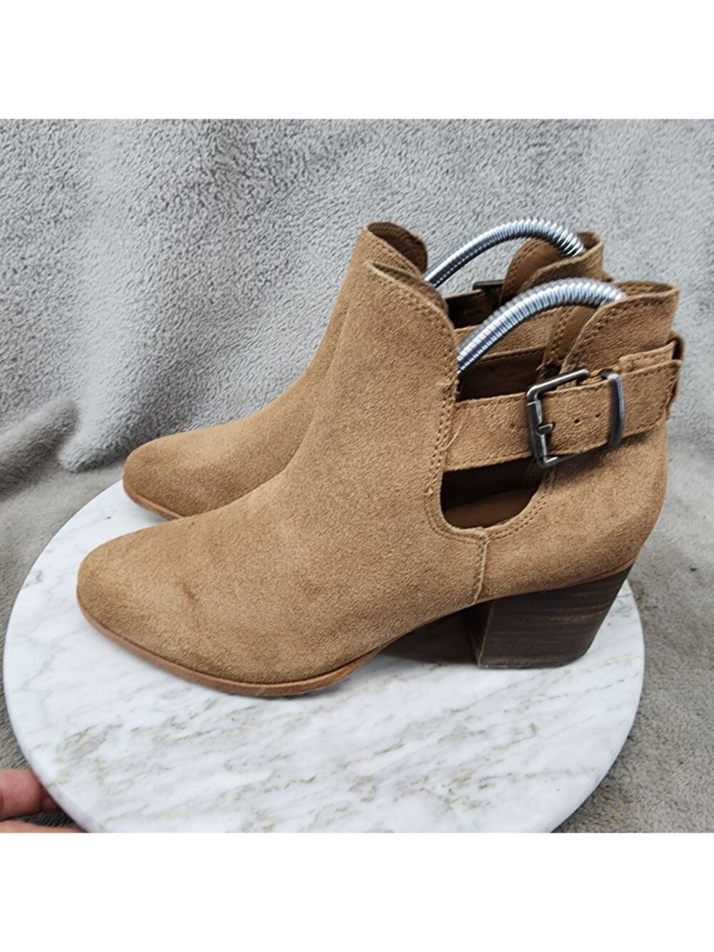 Franco Fortini Shoes Womens Size 6.5 Brown Leather Niki Ankle Booties *Read*